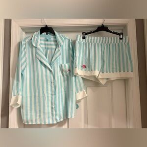 Betsey Johnson Blue and White Striped Wifey Bridal Pajama Set